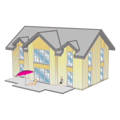 Gewerbebau als Schwedenhaus