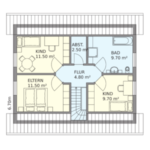 Schwedenhaus Tondern Grundriss Dachgeschoss
